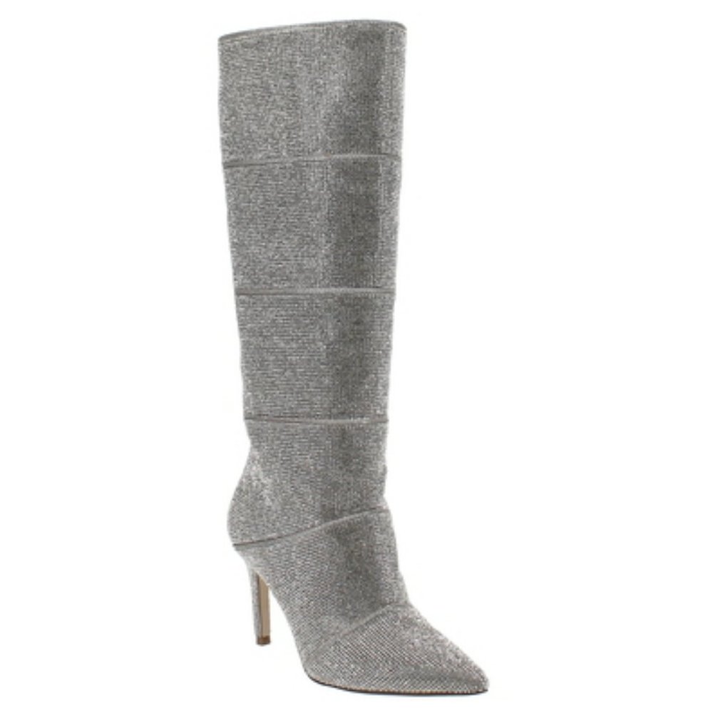 AQUA Lenny Clear Rhinestone Crystals Women’s Tall Boots